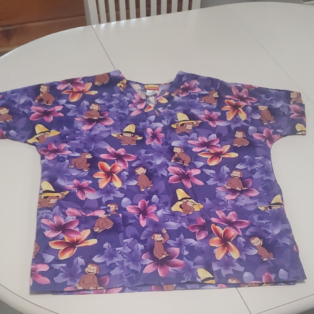 Curious George Scrub Top